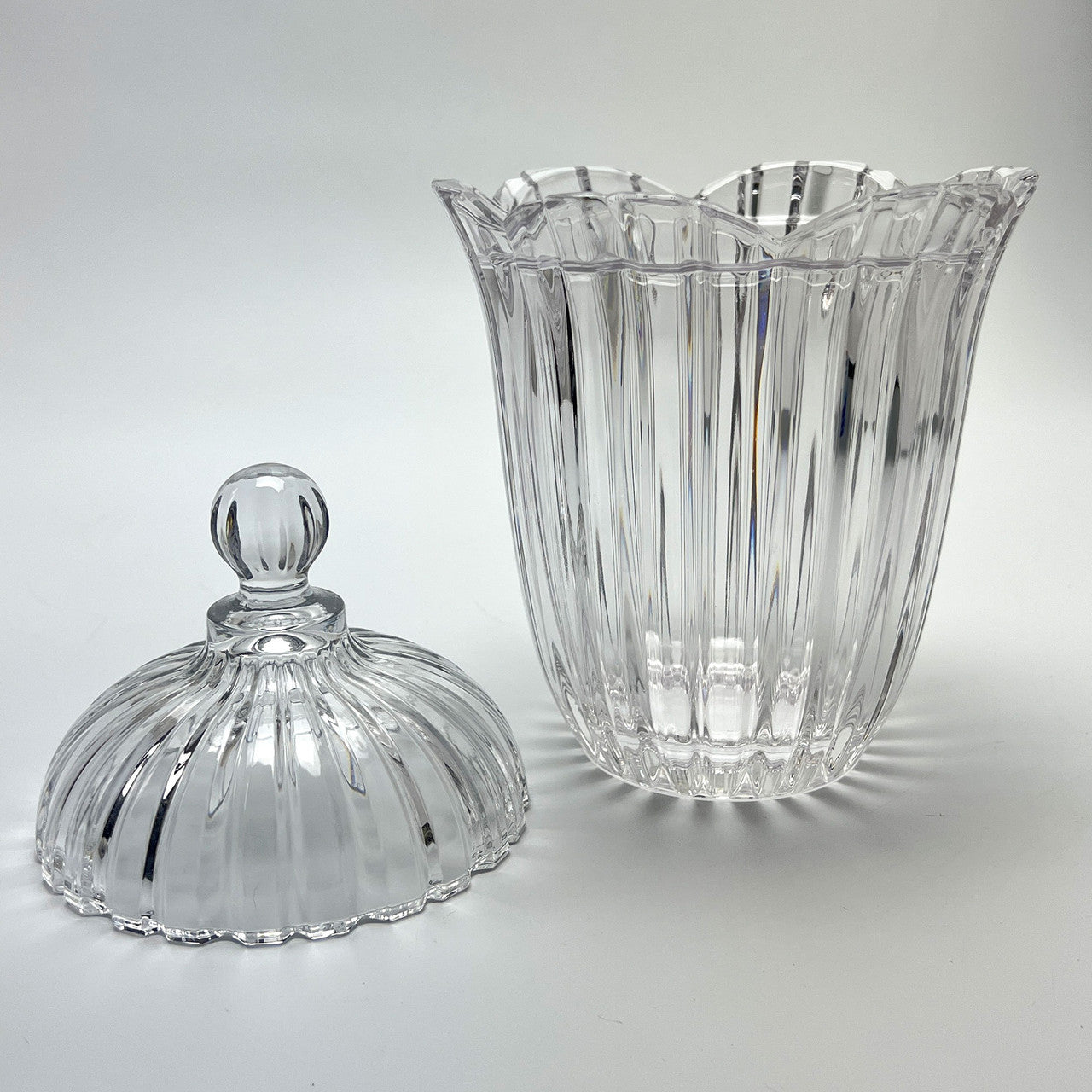 Vintage Glass Candy Biscuit Jar with Lid