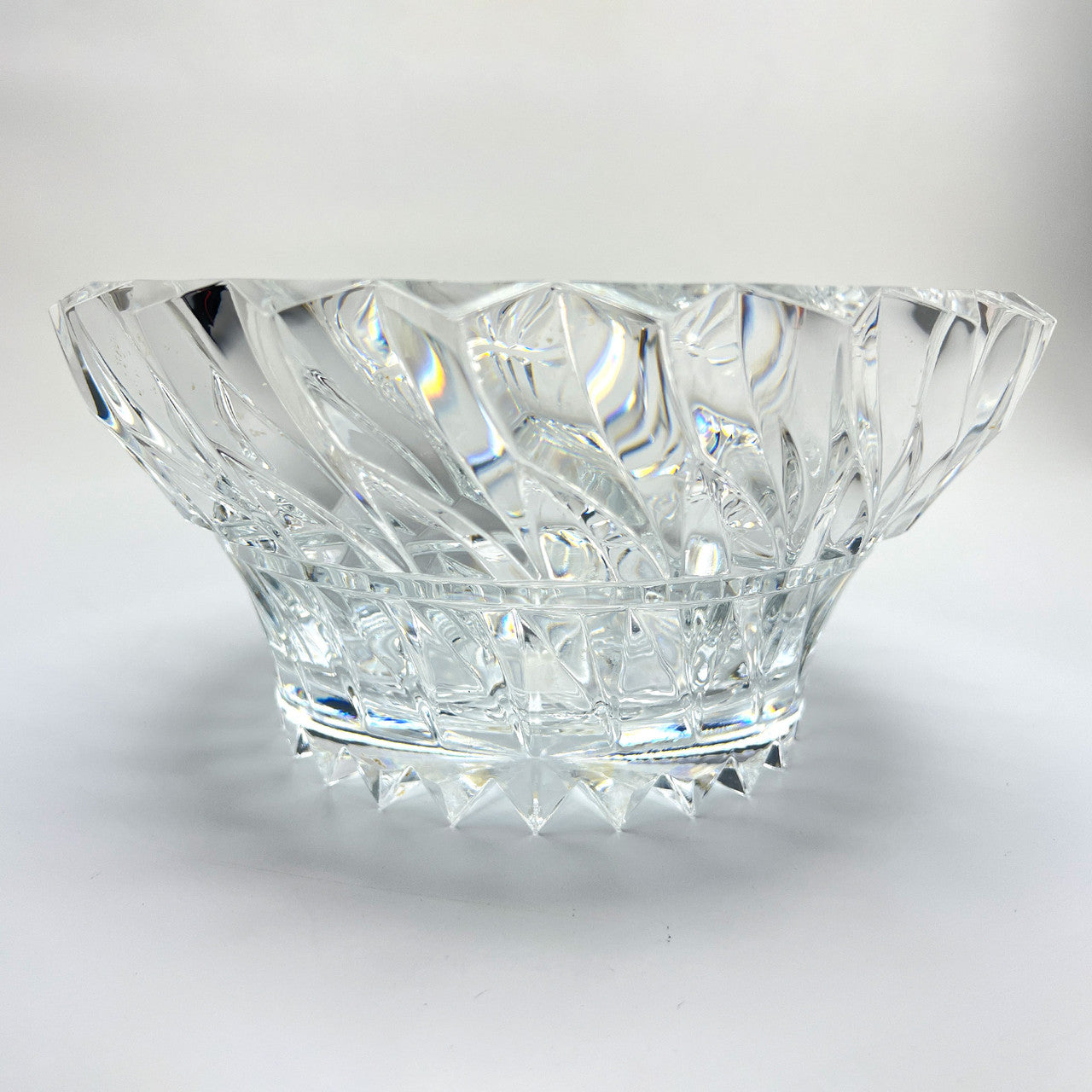 Vintage Mikasa Round Rainier Crystal Bowl Swirl Pattern