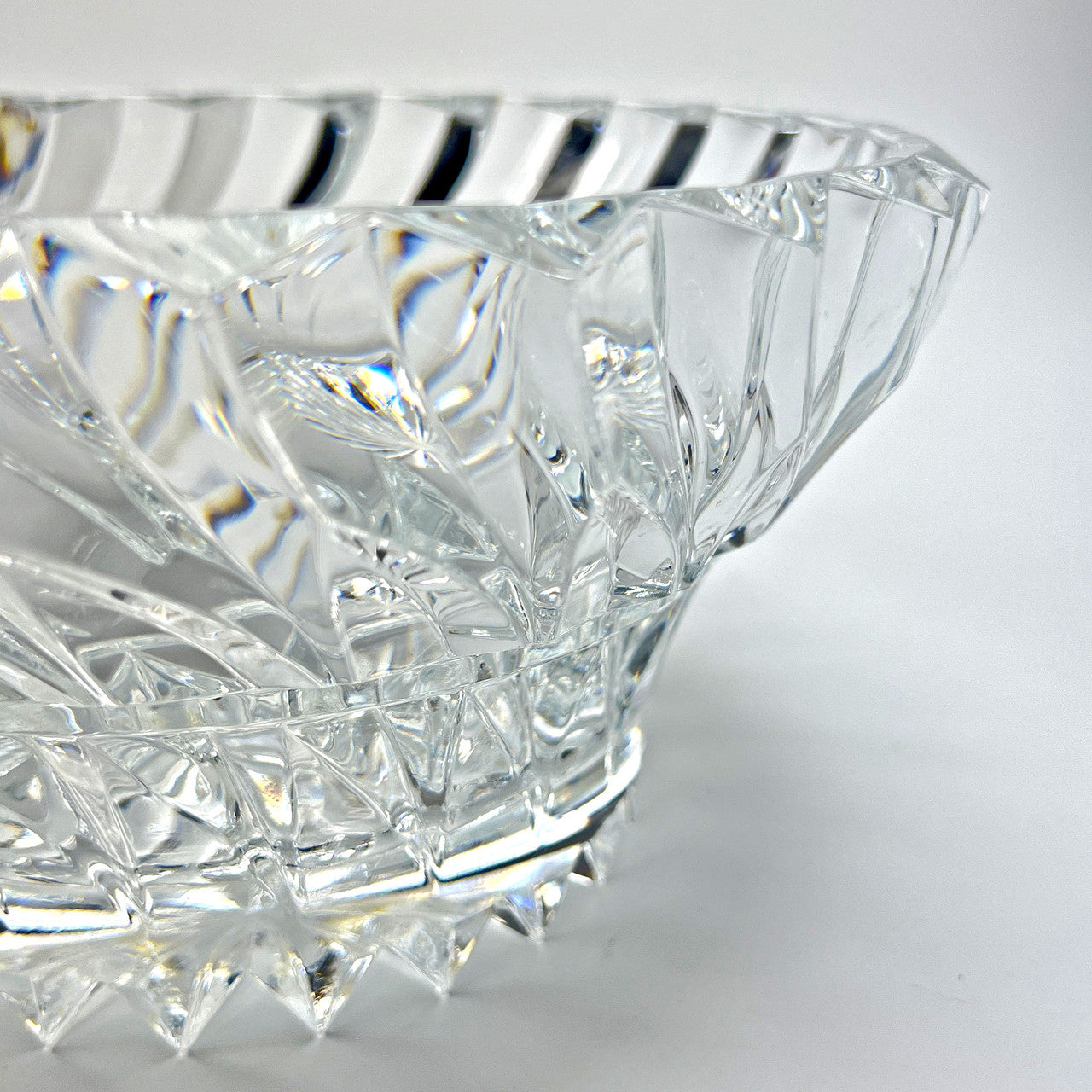 Vintage Mikasa Round Rainier Crystal Bowl Swirl Pattern