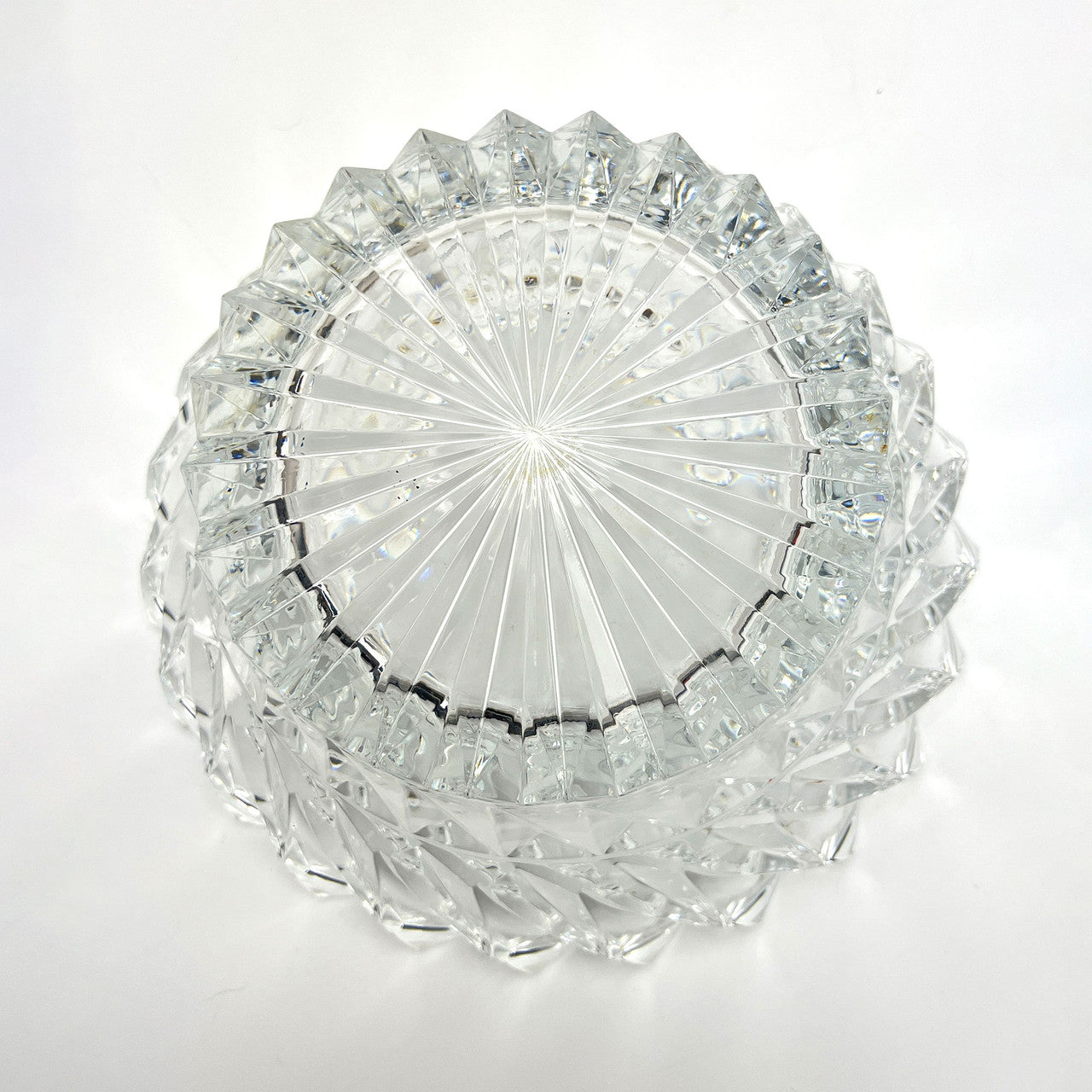 Vintage Mikasa Round Rainier Crystal Bowl Swirl Pattern