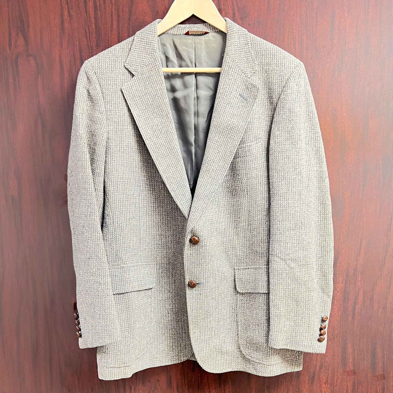 Vintage Cricketeer Men’s 38R Tweed Wool Sport Coat Brown Gray Herringbone
