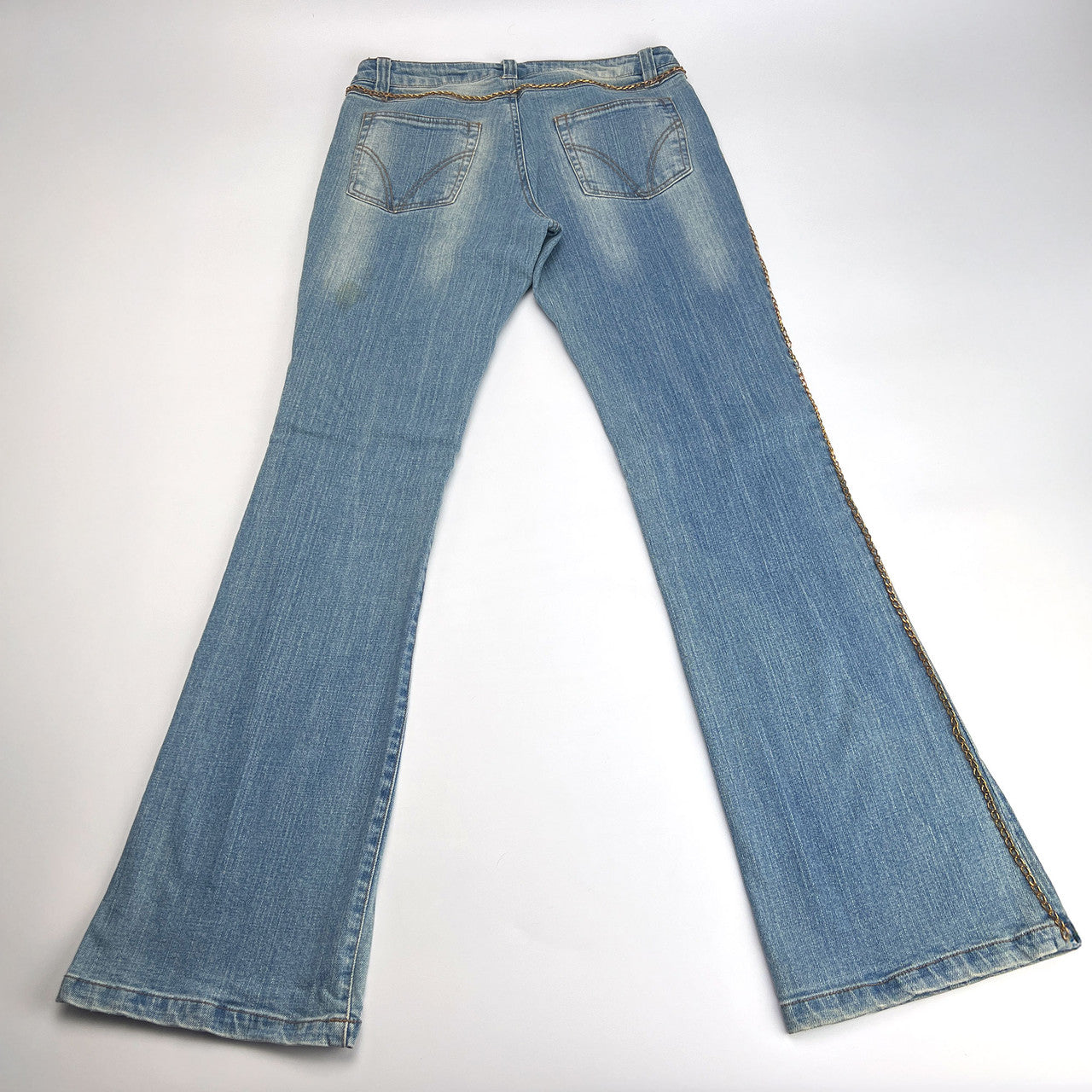 Vintage Cache Flair Light Wash Jeans with Chain Detail Size 6
