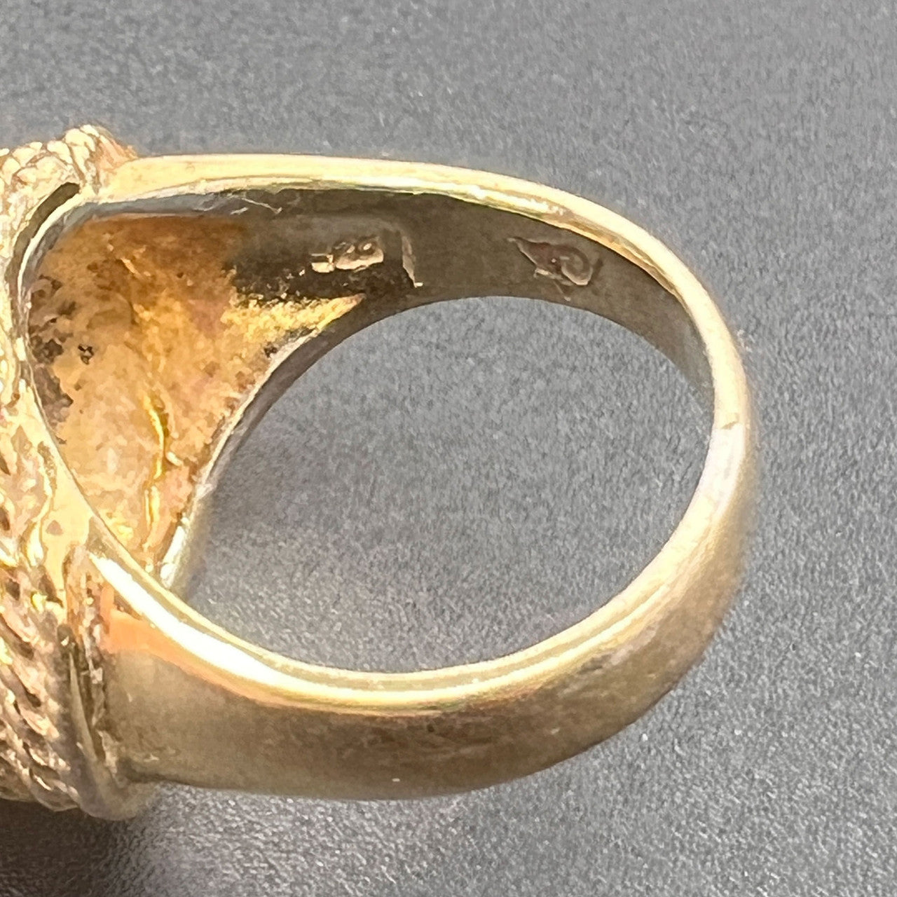 Gold Plated Sterling Silver 925 Yellow CZ Ring 7.5
