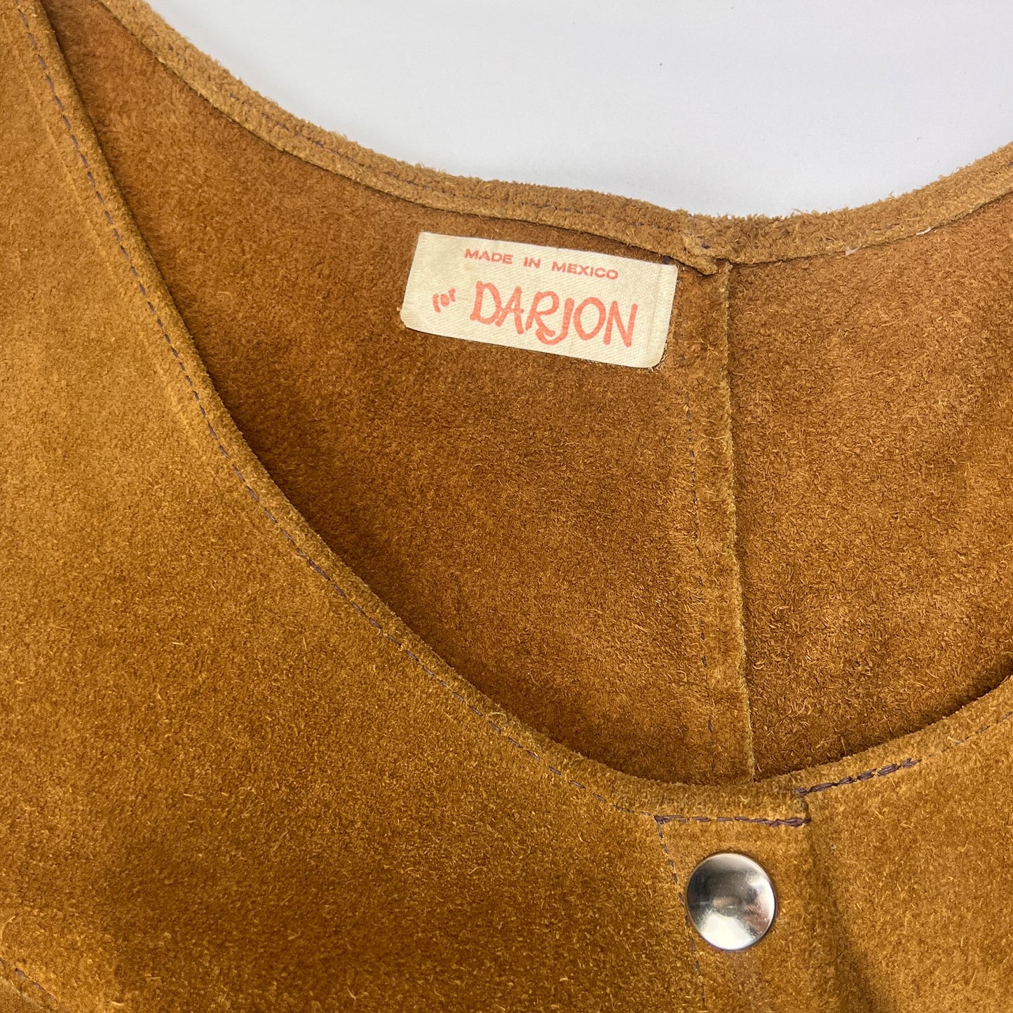 Vintage Suede Western Vest Snap Front Womens Small