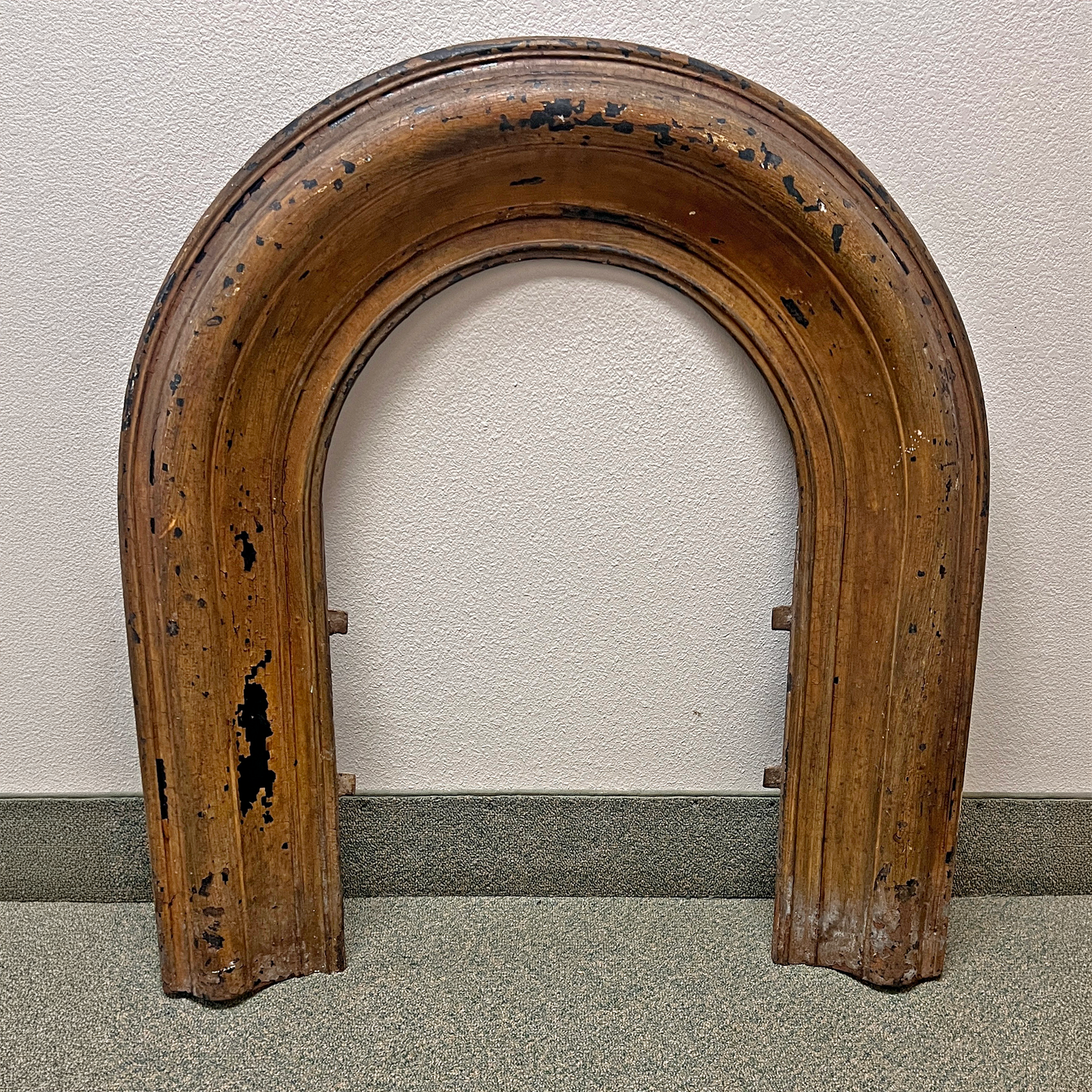 Antique Cast Iron Arched Fireplace Surround Insert Victorian Salvage