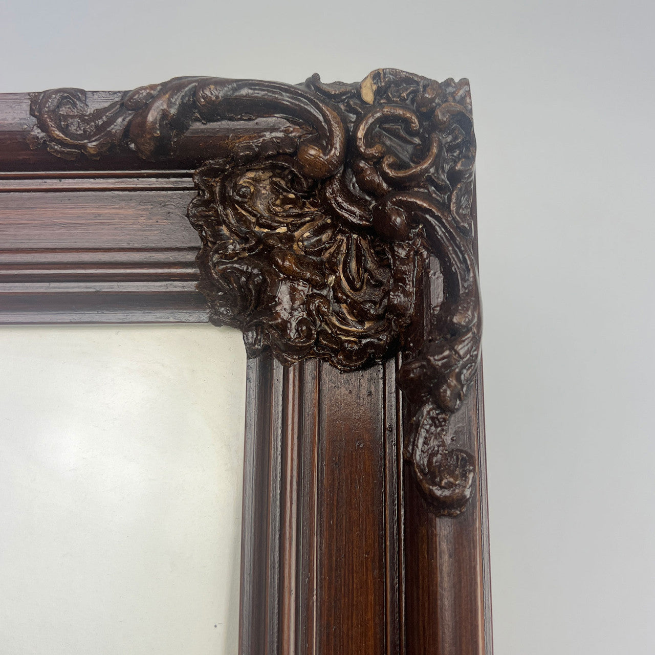 Victorian Framed Portraits Pair Man Woman in Wood Frames