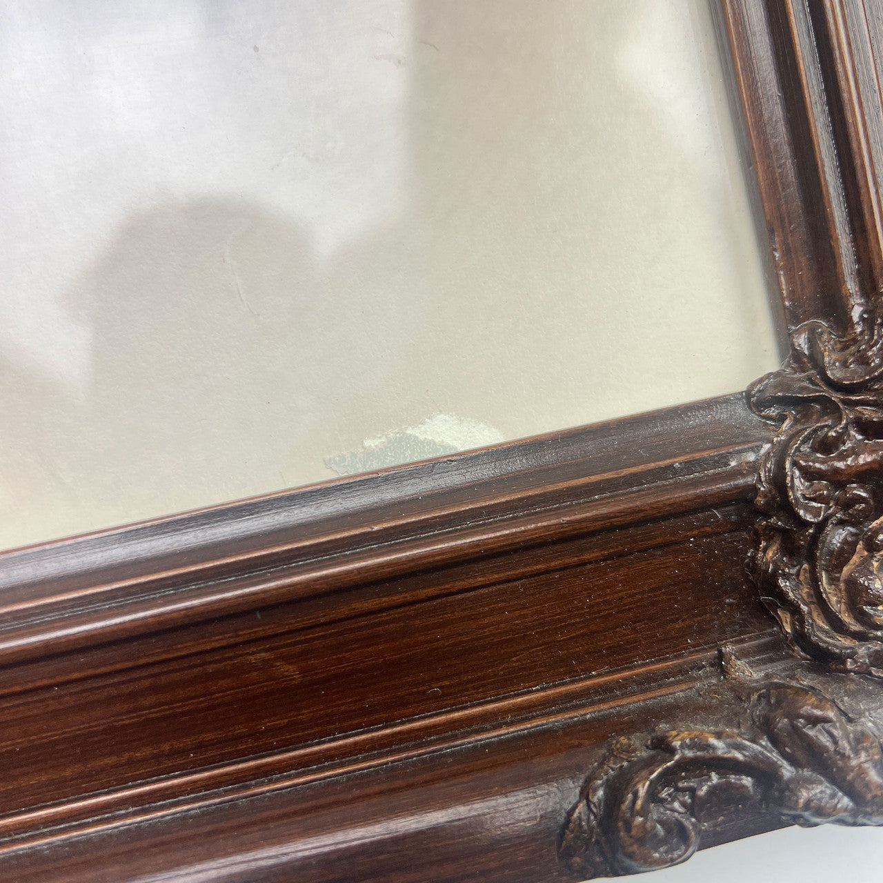Victorian Framed Portraits Pair Man Woman in Wood Frames