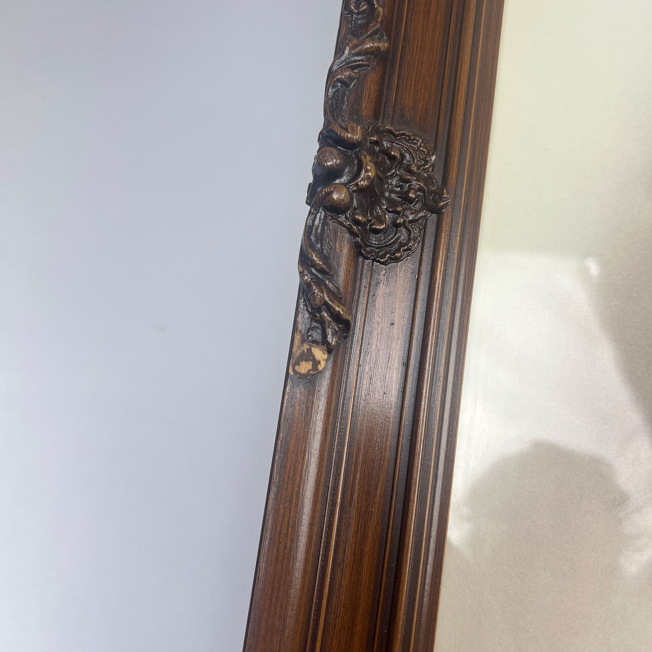 Victorian Framed Portraits Pair Man Woman in Wood Frames