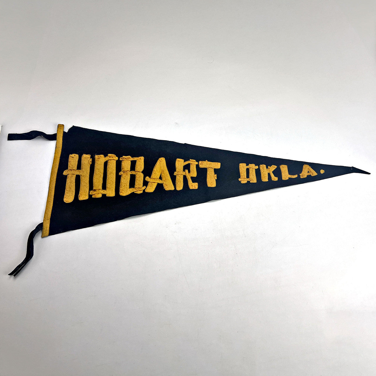 Vintage Hobart Oklahoma Wool Felt Pennant 1940s