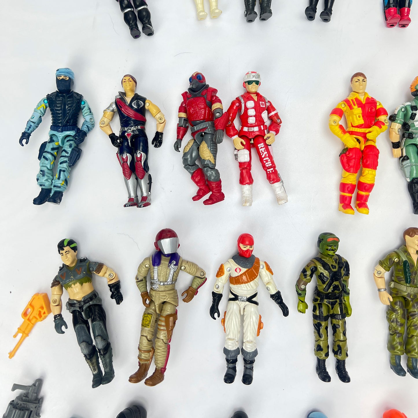 1980s 1990s GI Joe ARAH 3.75 Action Figures Lot 42 Figures Weapons Accessories