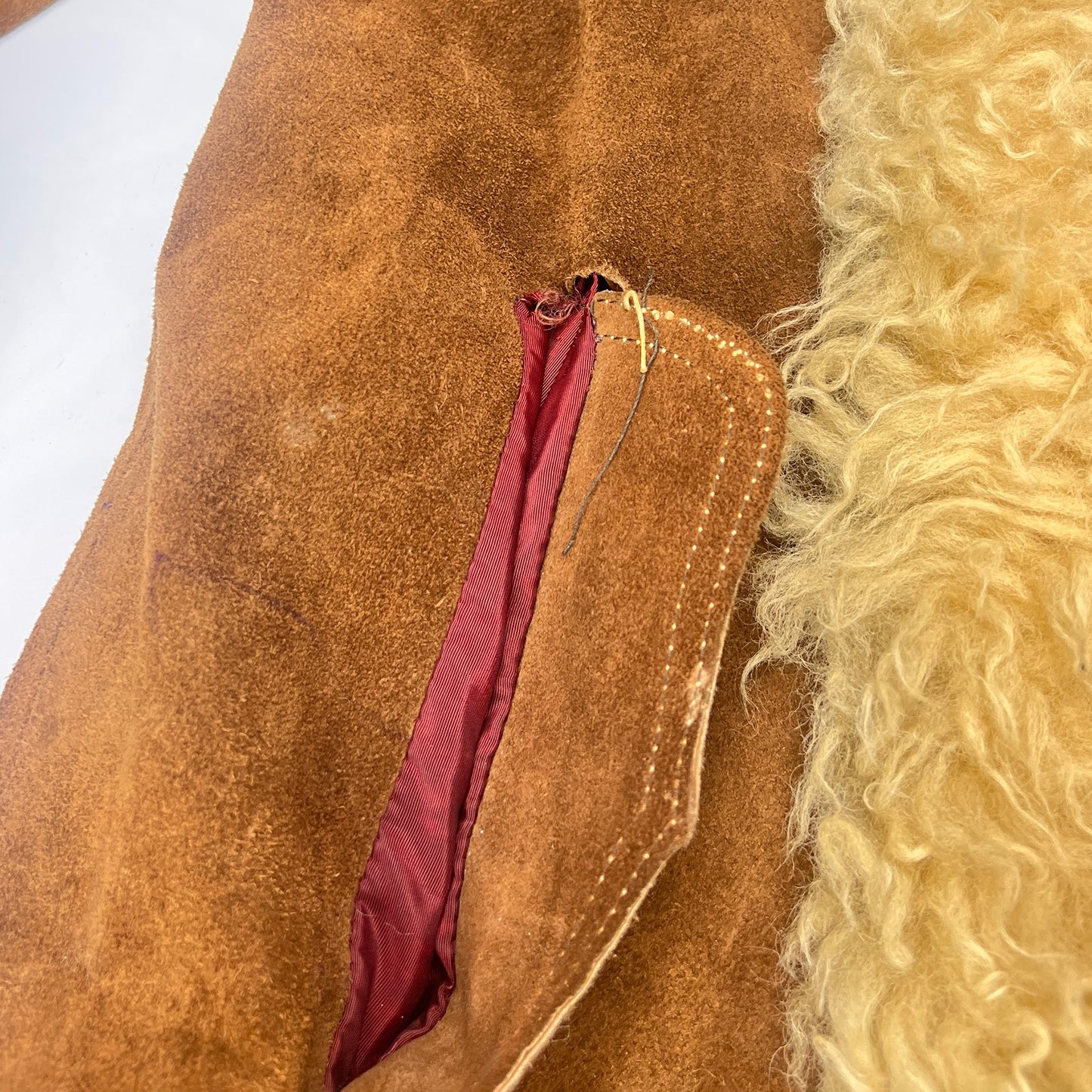 Vintage Penny Lane Suede Faux Shearling Long Coat Women's XS/S
