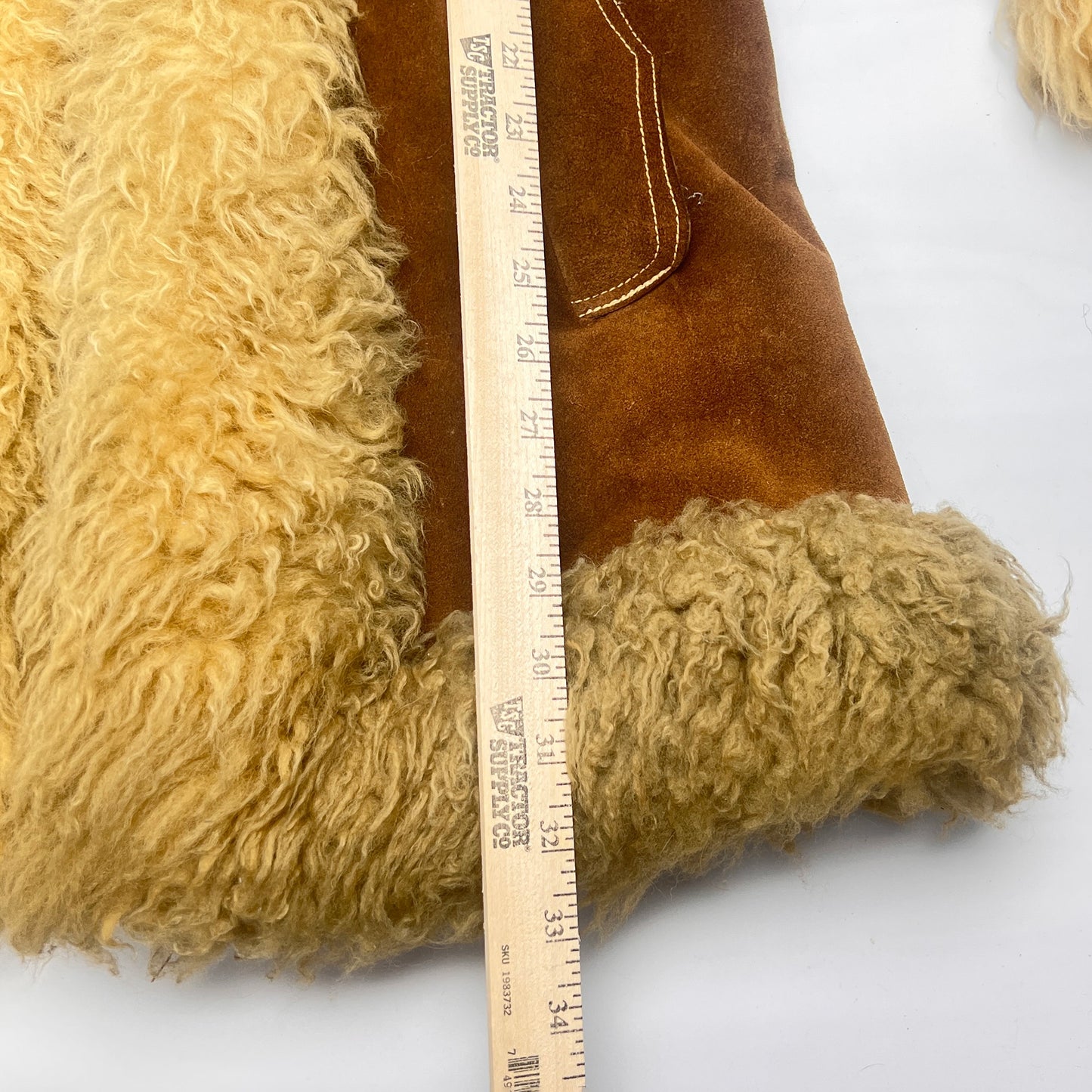 Vintage Penny Lane Suede Faux Shearling Long Coat Women's XS/S