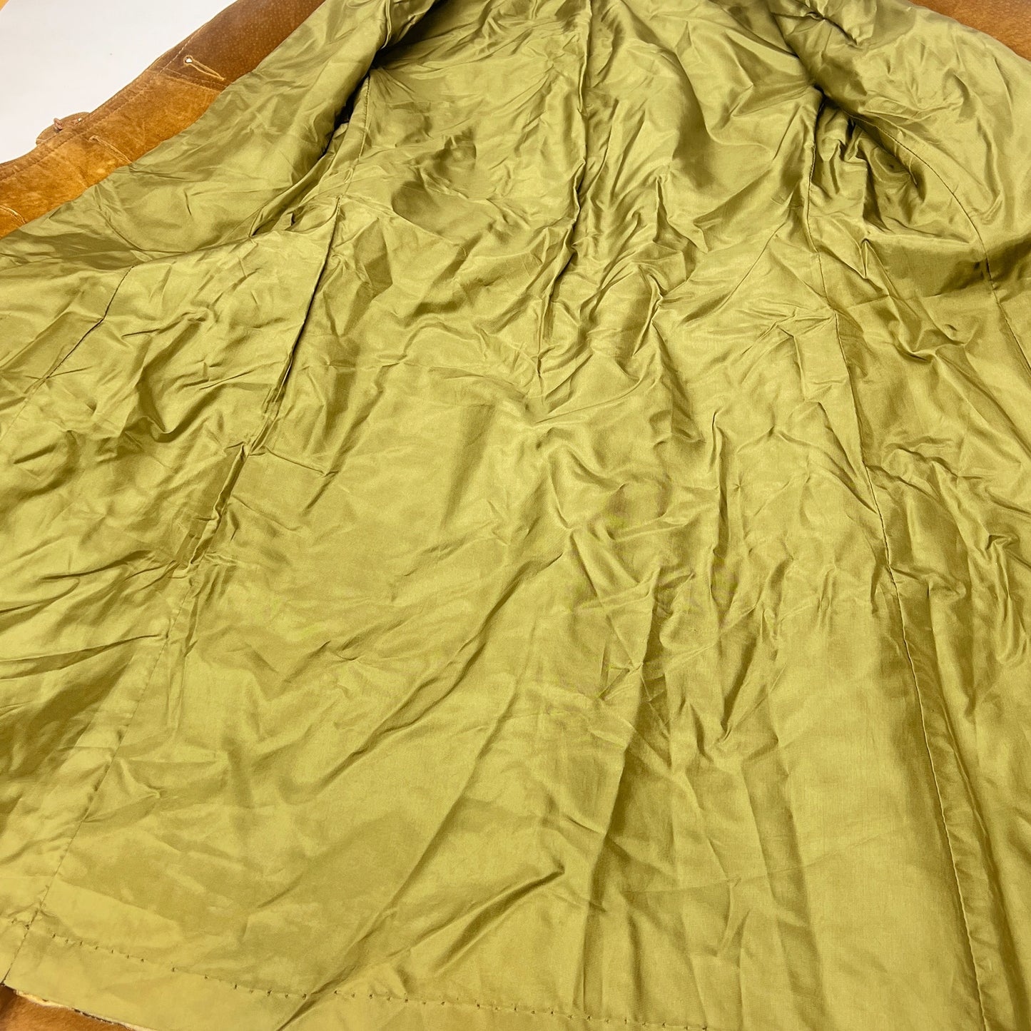 Vintage 70s Suede Long Coat Patch Pockets Women's XS
