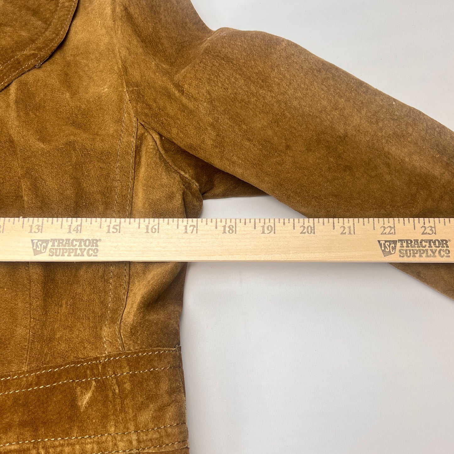 Vintage 70s Suede Long Coat Patch Pockets Women's XS
