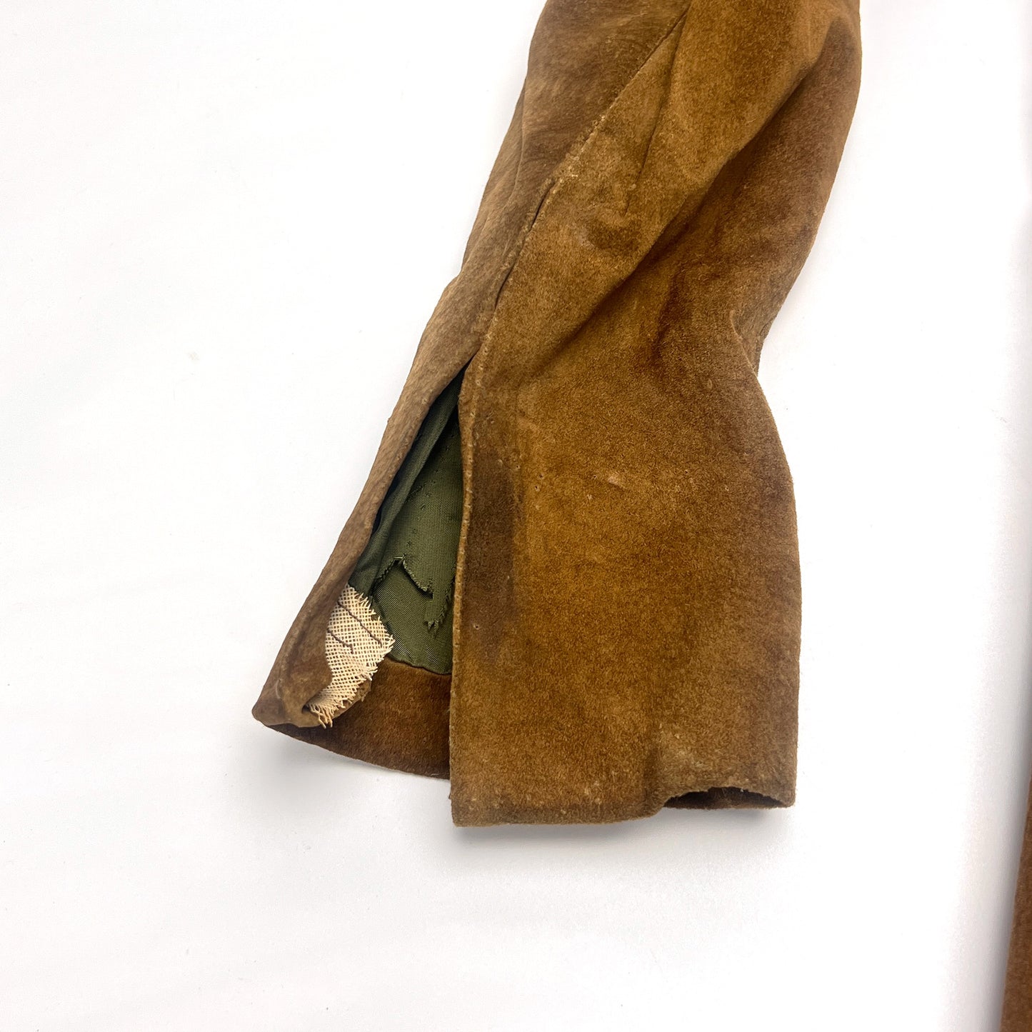 Vintage 70s Suede Long Coat Patch Pockets Women's XS
