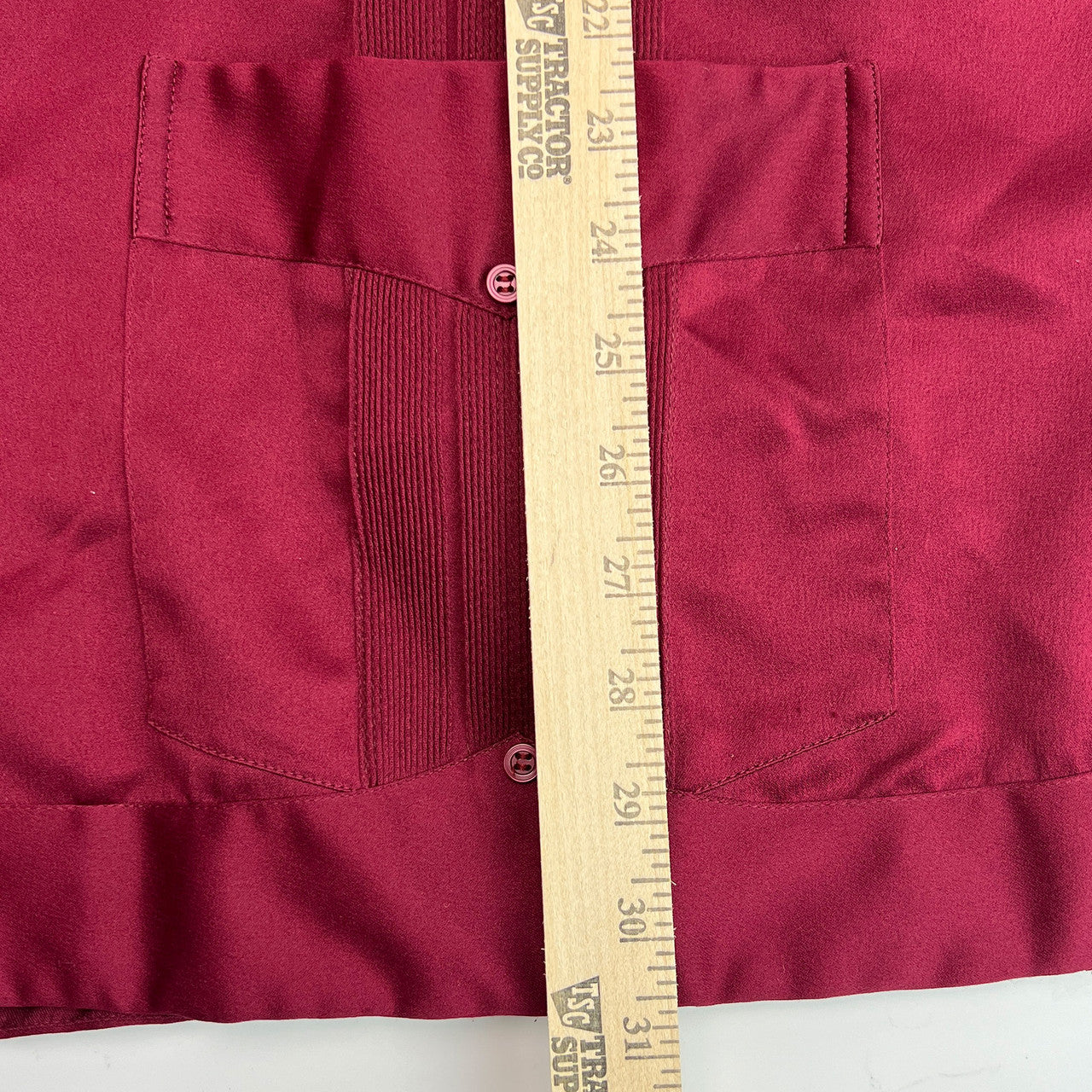 Vintage Guayabera Copacabana Satin Shirt, Men's XXL, Burgundy, 1990s Mexico