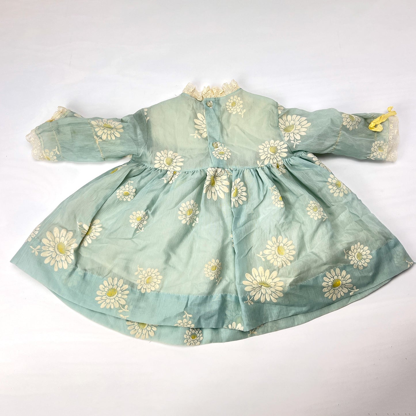 Vintage Patti Playpal 35" Doll Outfit Blue Yellow Floral Dress Ribbon Details