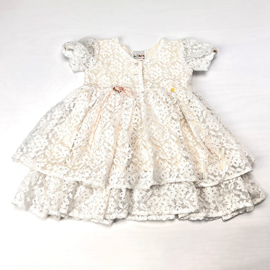 Vintage Patti Playpal 35" Doll White Lace Dress Floral Ribbon Detail