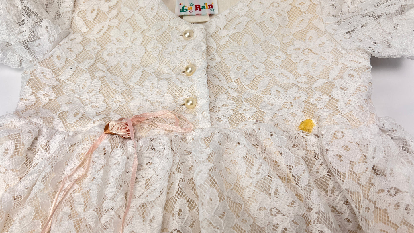 Vintage Patti Playpal 35" Doll White Lace Dress Floral Ribbon Detail