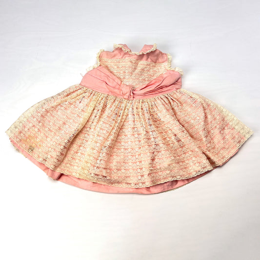 Vintage Patti Playpal 35" Doll Dress Pink Off-White Lace