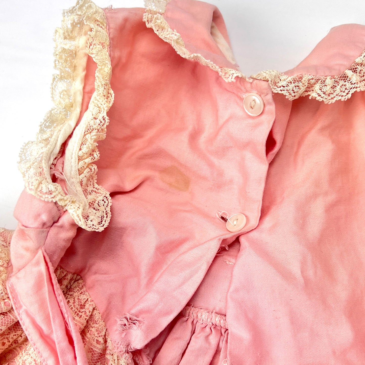 Vintage Patti Playpal 35" Doll Dress Pink Off-White Lace