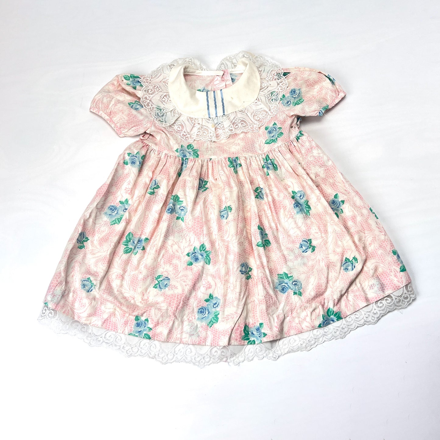 Vintage Patti Playpal 35" Doll Dress Pink Blue Floral