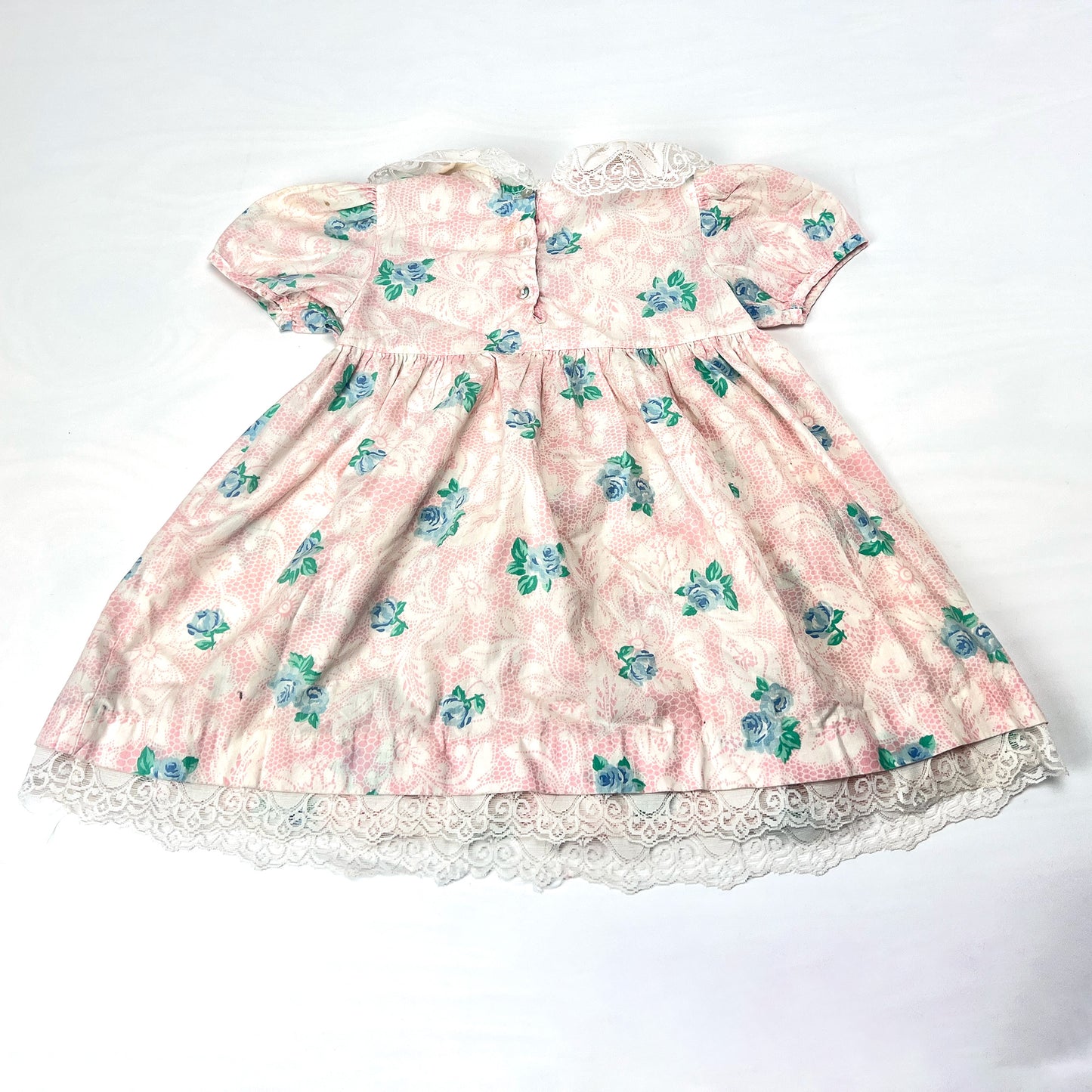 Vintage Patti Playpal 35" Doll Dress Pink Blue Floral