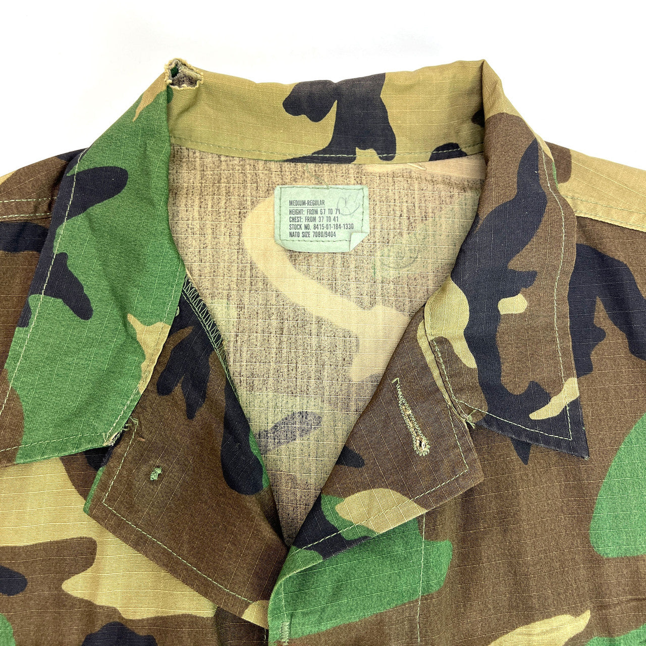 Vintage U.S. Air Force Woodland Camouflage BDU Shirt Medium Regular SAC Patch