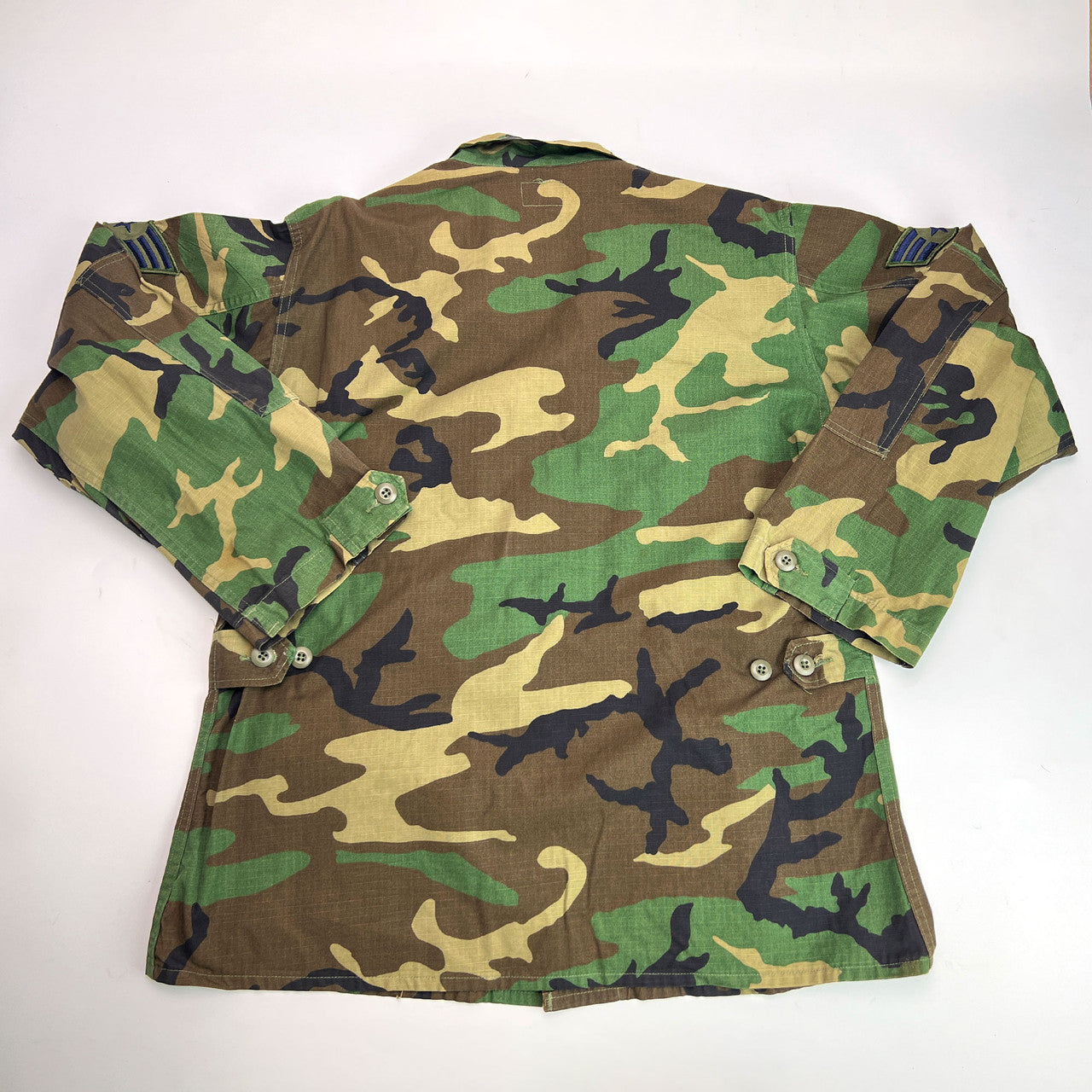 Vintage U.S. Air Force Woodland Camouflage BDU Shirt Medium Regular SAC Patch